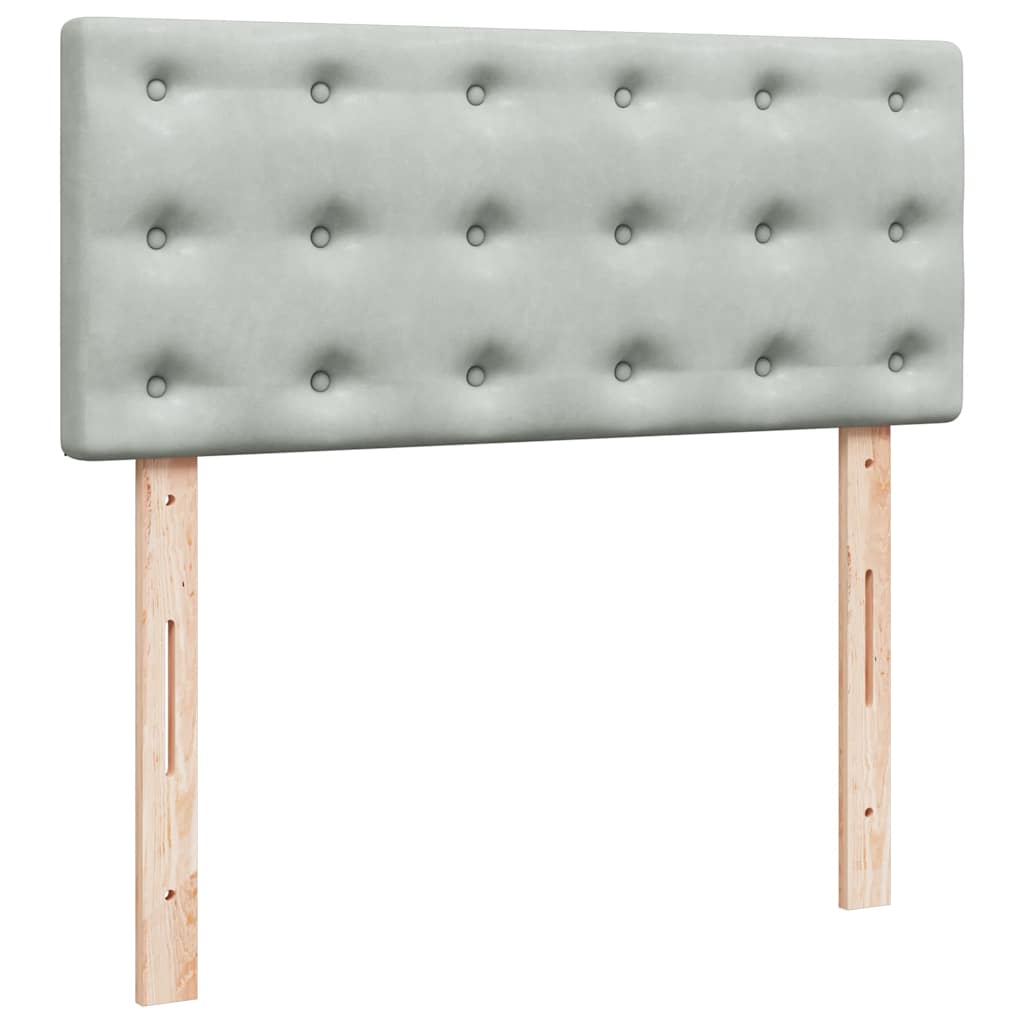 Ottomanische Bett mit Matratze Hellgrau 120x190 cm Samt