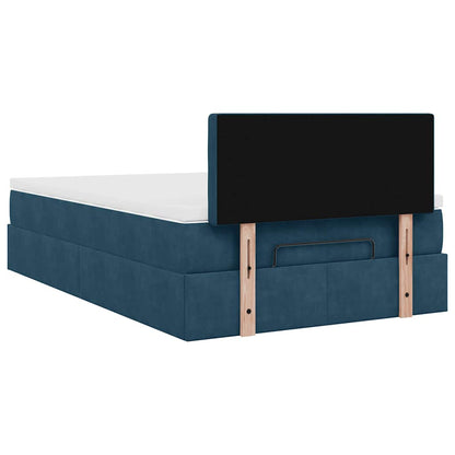 Ottoman-Bett mit Matratze Dunkelblau 120x200 cm Samt