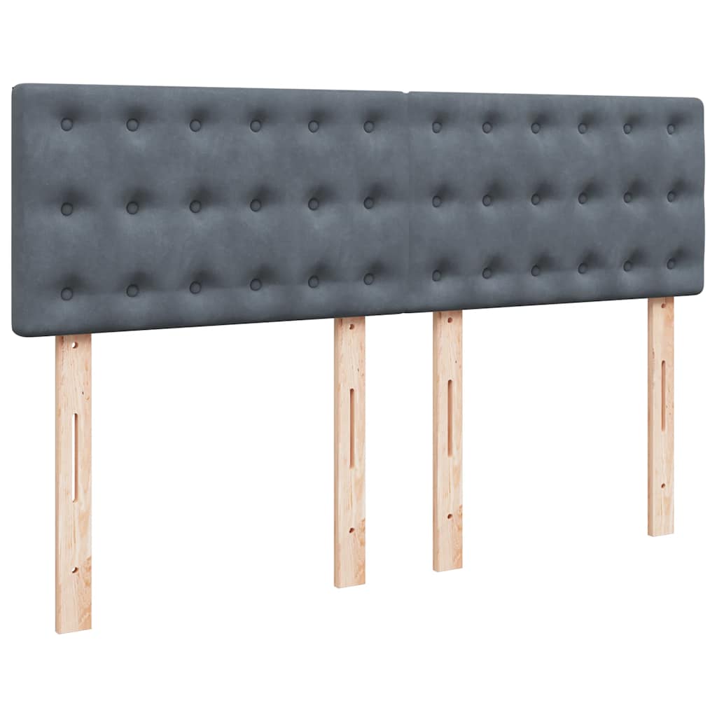 Ottoman-Bett mit Matratze Dunkelgrau 140x190 cm Samt