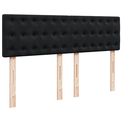Ottoman-Bett mit Matratze Schwarz 140x190 cm Samt