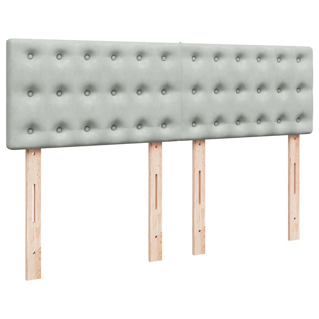Lit ottoman avec matelas gris clair 140x200 cm velours