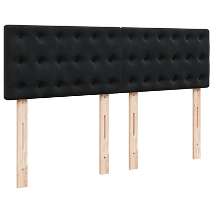 Ottoman-Bett mit Matratze Schwarz 140x200 cm Samt