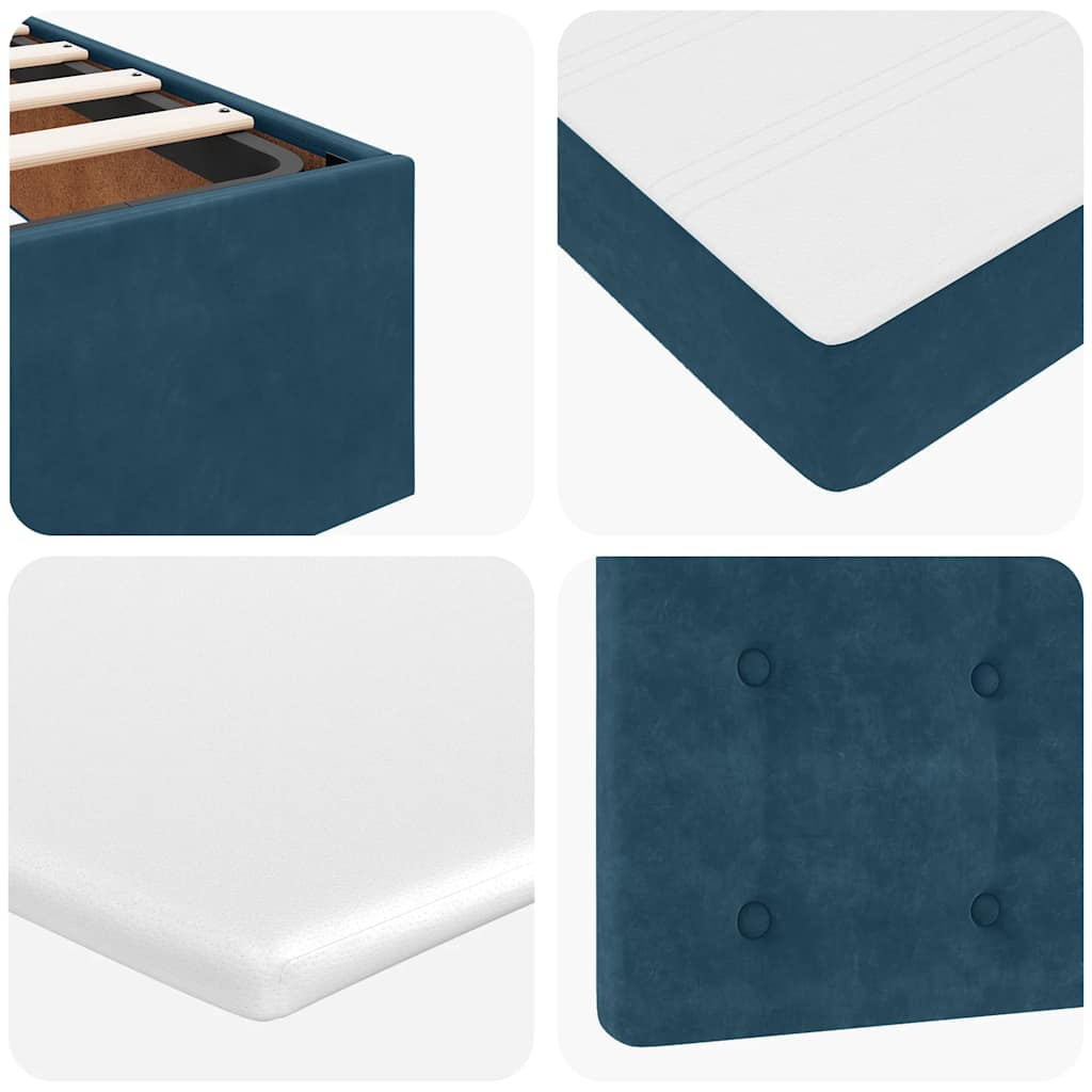 Ottoman-Bett mit Matratze Dunkelblau 140x200 cm Samt