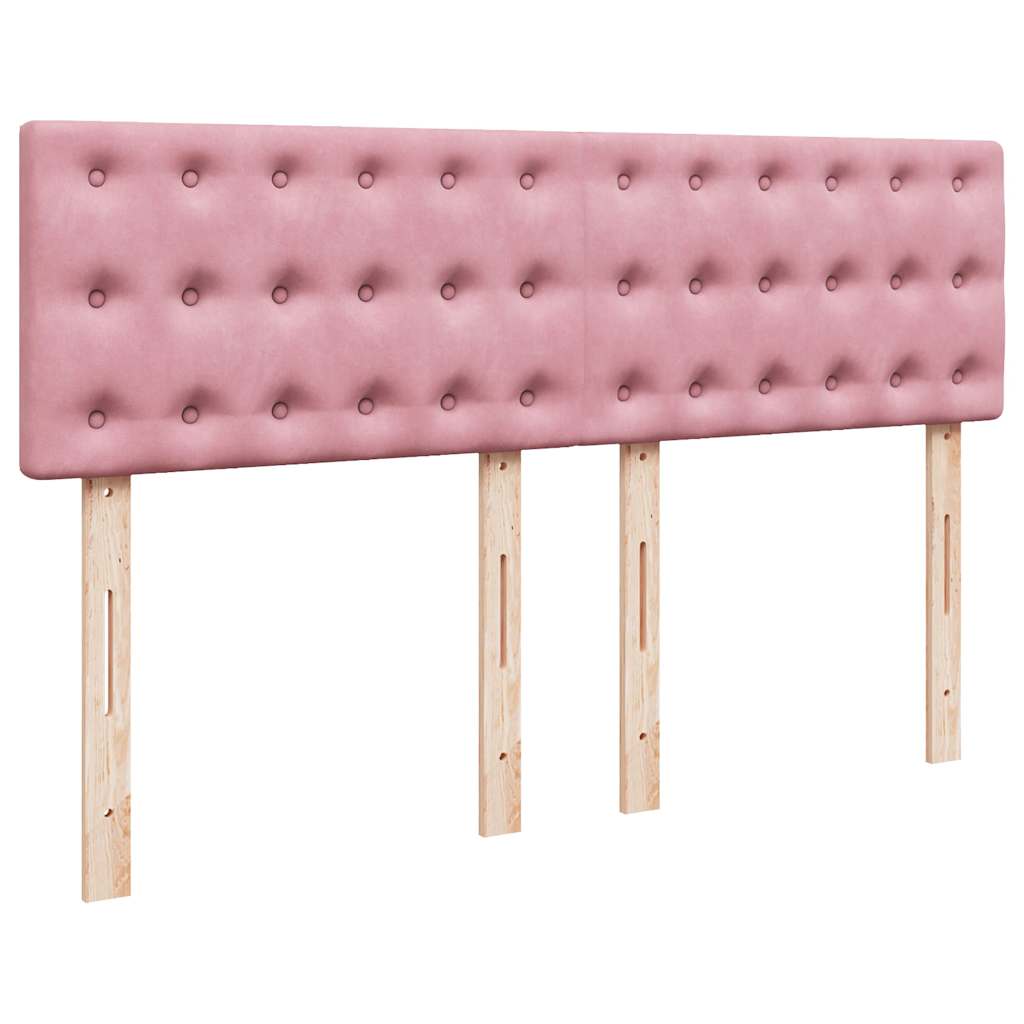 Ottoman-Bett mit Matratze Rosa 140x200 cm Samt
