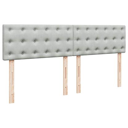 Ottoman-Bett mit Matratze Hellgrau 180x200 cm Samt