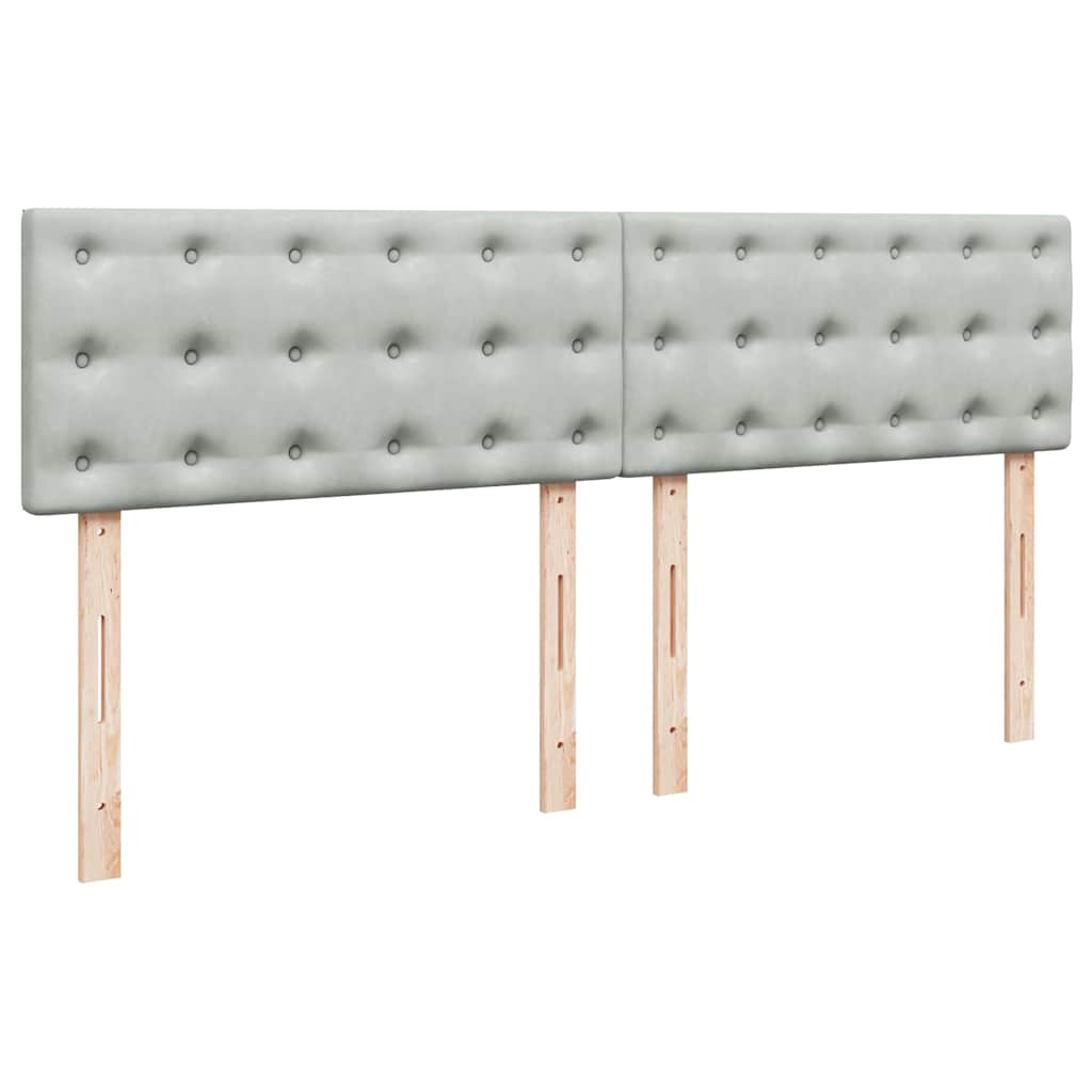 Ottoman-Bett mit Matratze Hellgrau 180x200 cm Samt
