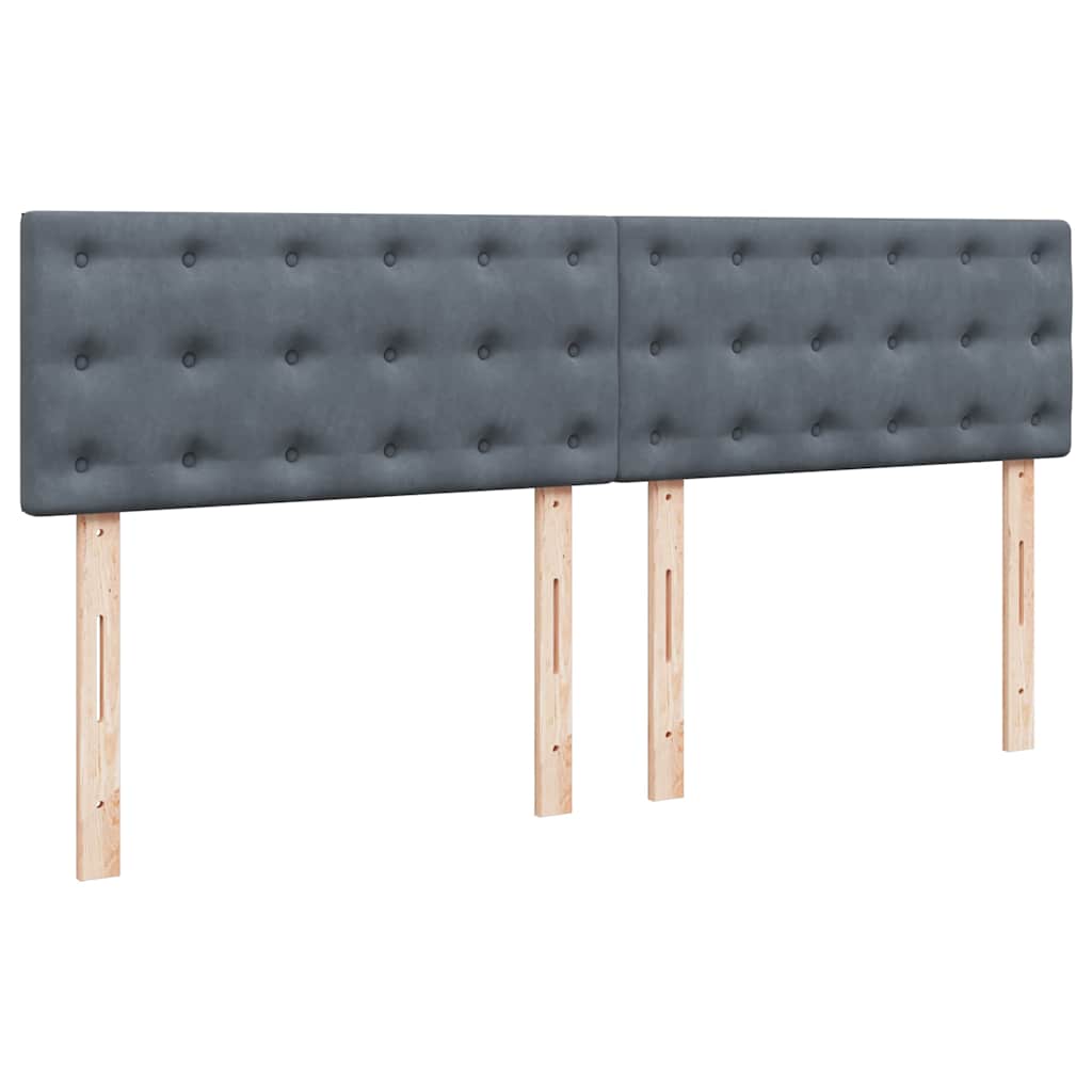 Lit ottoman avec matelas en velours gris foncé 180x200 cm