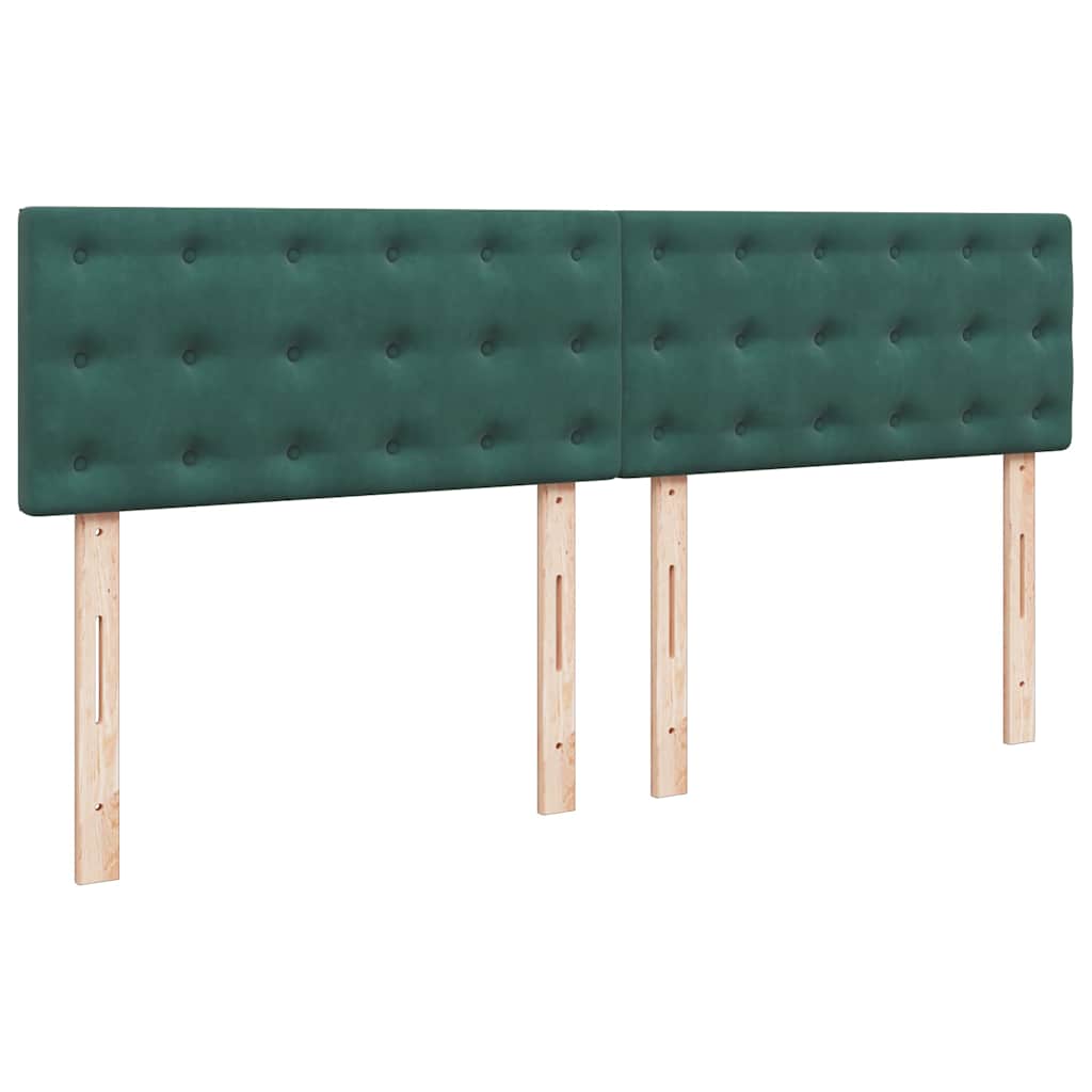 Lit ottoman avec matelas en velours vert foncé 180x200 cm