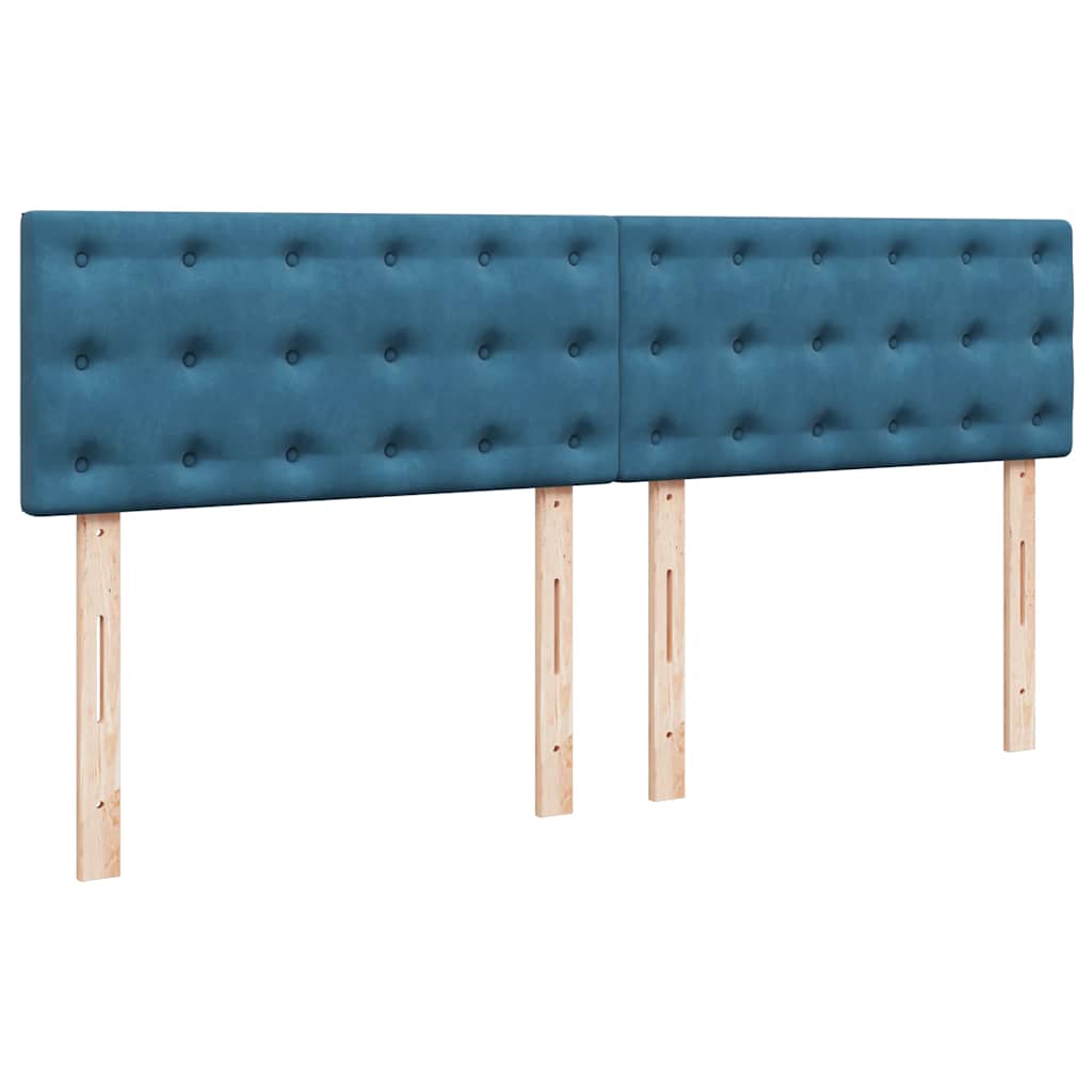 Ottoman bed with mattress dark blue 180x200 cm velvet