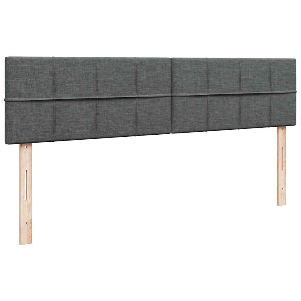 Ottoman-Bett mit Matratzen Dunkelgrau 200x200 cm Stoff