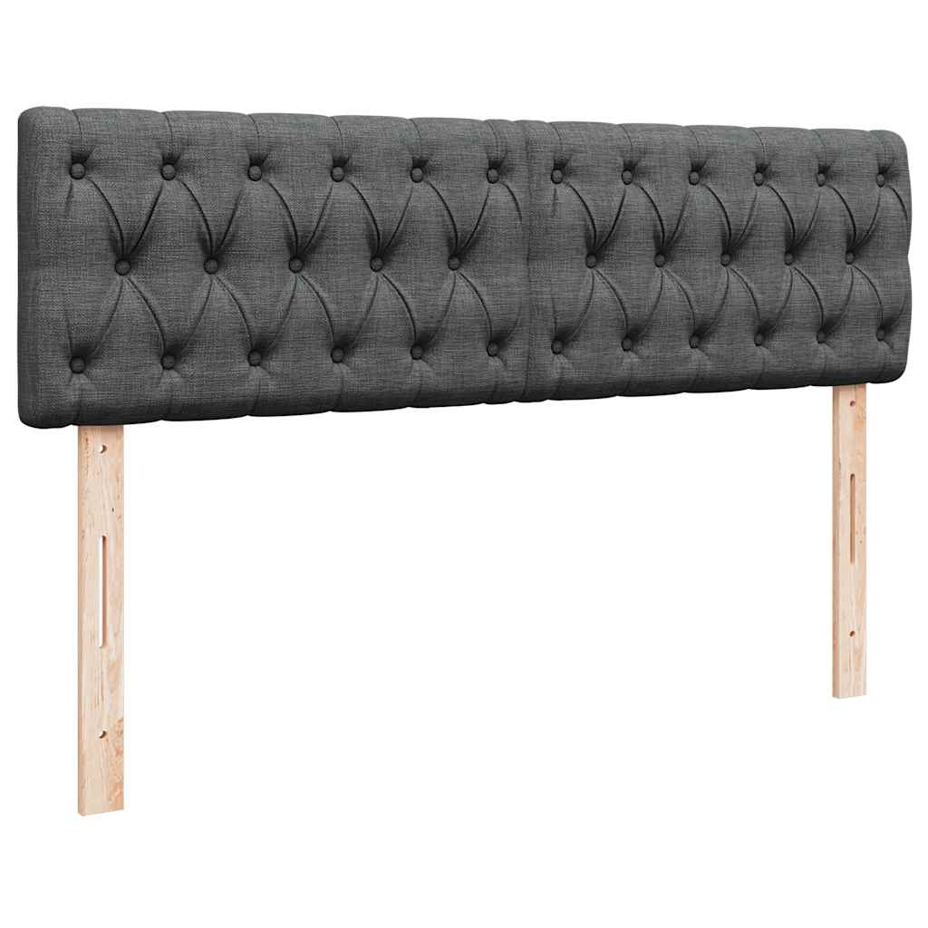 Ottoman-Bett mit Matratzen Dunkelgrau 160x200 cm Stoff