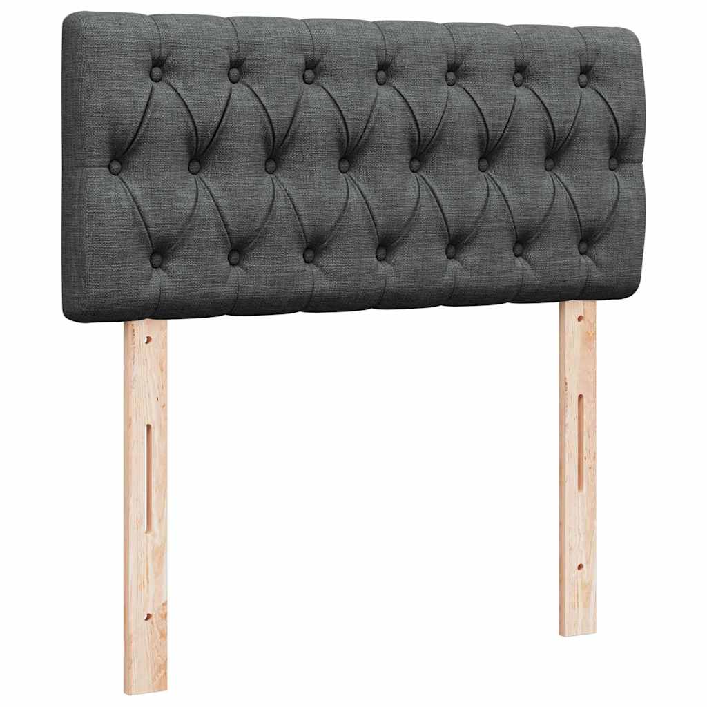 Lit ottoman avec matelas en tissu gris foncé 200x200 cm