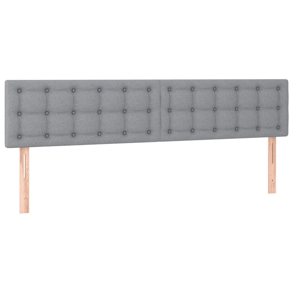 Ottoman-Bett mit Matratzen Hellgrau 160x200 cm Stoff