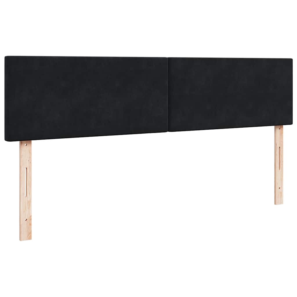 Ottoman-Bett mit Matratzen Schwarz 180x200 cm Samt
