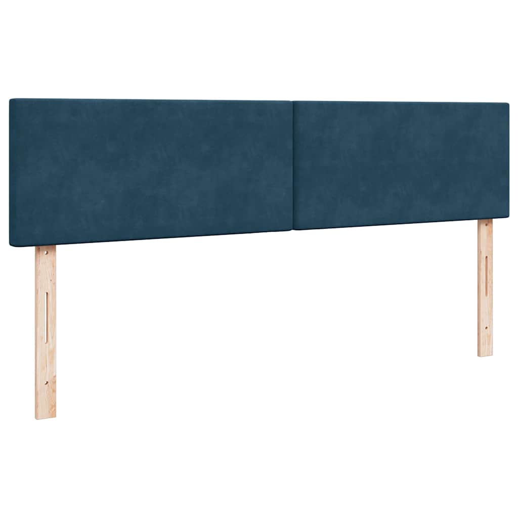 Ottoman-Bett mit Matratzen Dunkelblau 180x200 cm Samt