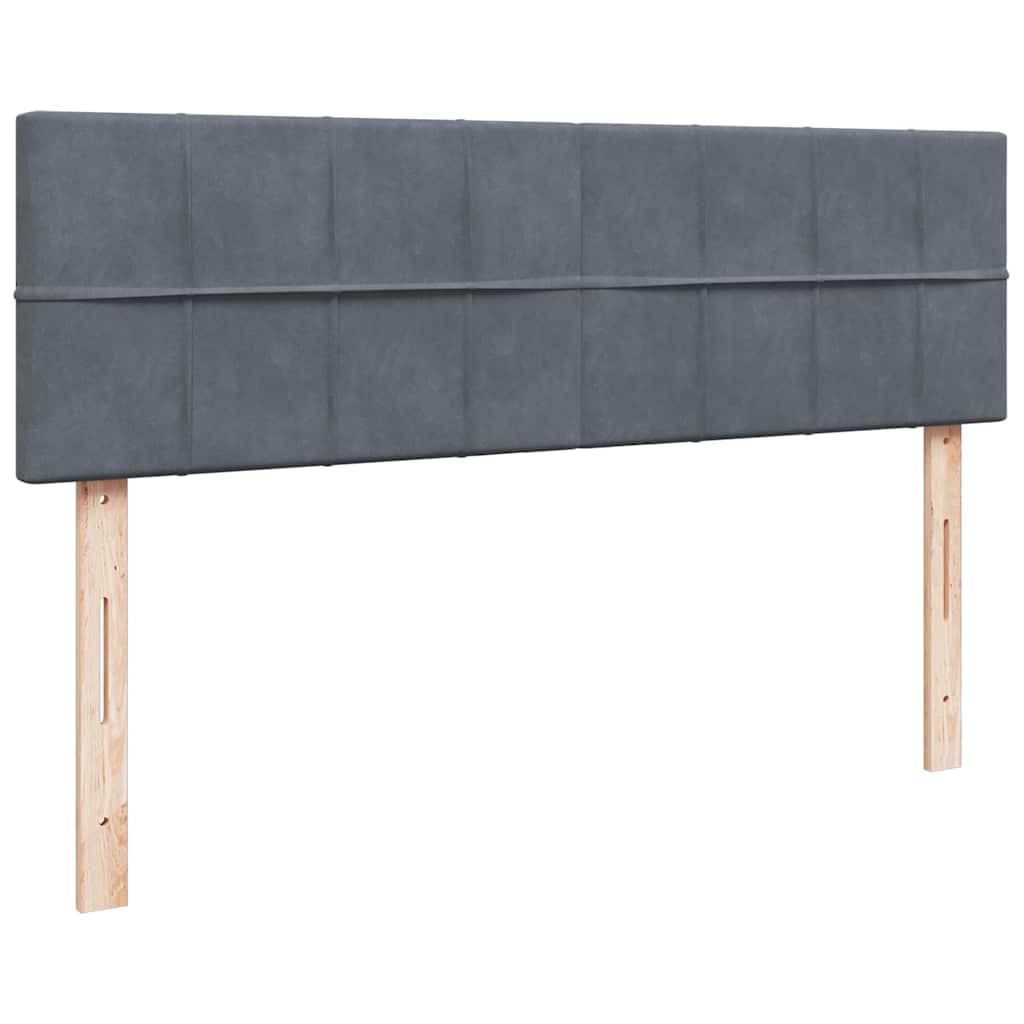 Ottoman-Bett mit Matratzen Dunkelgrau 160x200 cm Samt