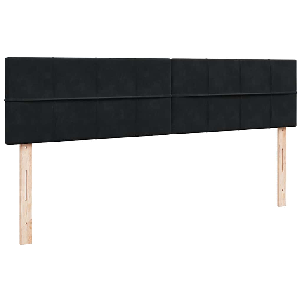 Ottoman-Bett mit Matratzen Schwarz 180x200 cm Samt