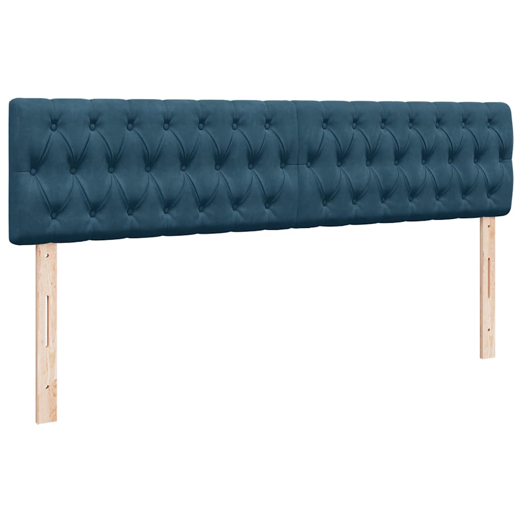 Ottoman-Bett mit Matratzen Dunkelblau 180x200 cm Samt
