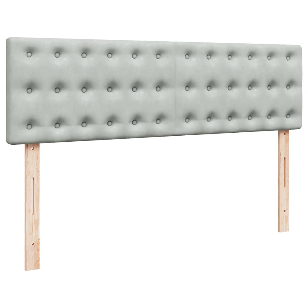 Ottoman-Bett mit Matratzen Hellgrau 160x200 cm Samt