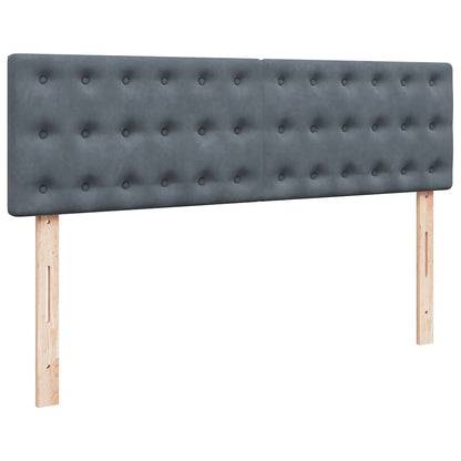 Ottoman-Bett mit Matratzen Dunkelgrau 160x200 cm Samt