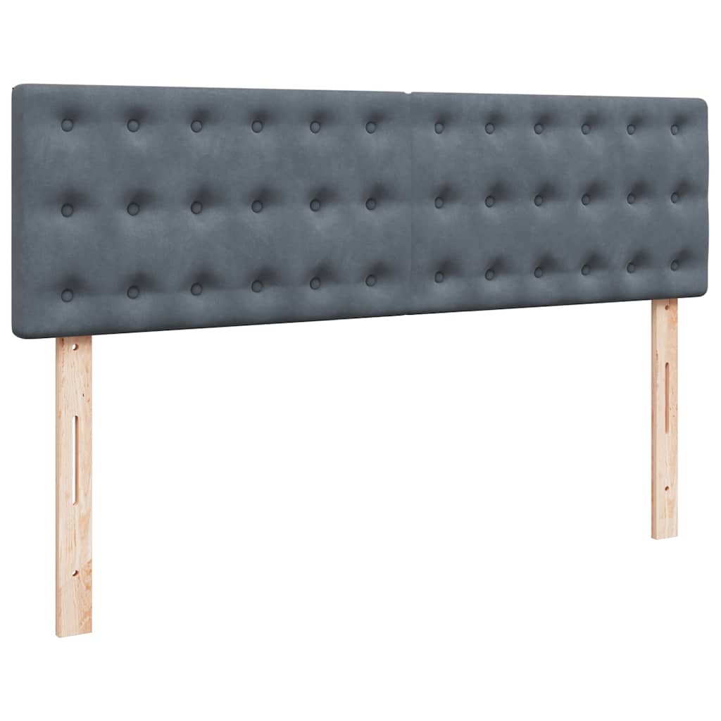 Ottoman-Bett mit Matratzen Dunkelgrau 160x200 cm Samt