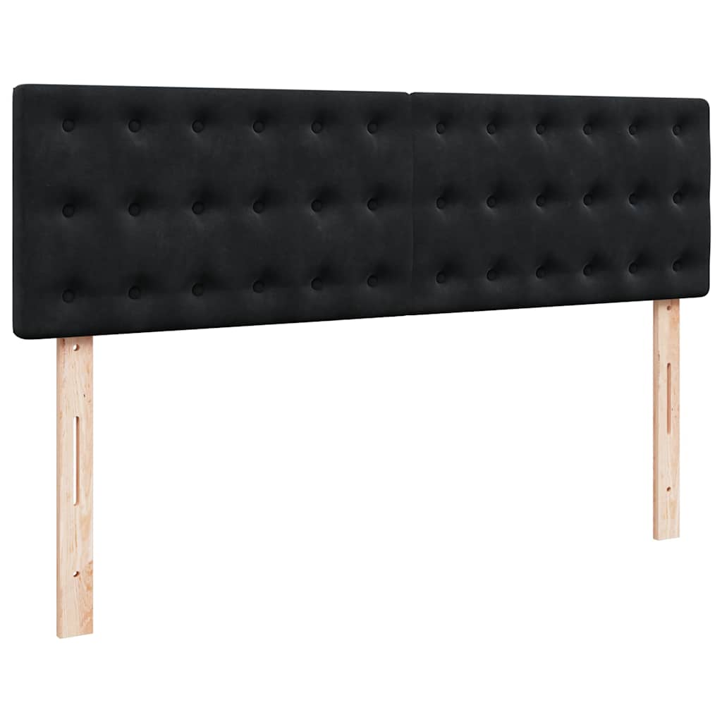 Ottoman-Bett mit Matratzen Schwarz 160x200 cm Samt