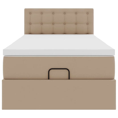 Ottoman-Bett mit Matratzen & LEDs 90x200 cm Kunstleder