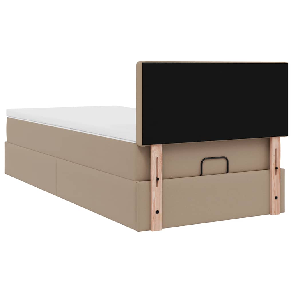 Ottoman-Bett mit Matratzen & LEDs 90x200 cm Kunstleder