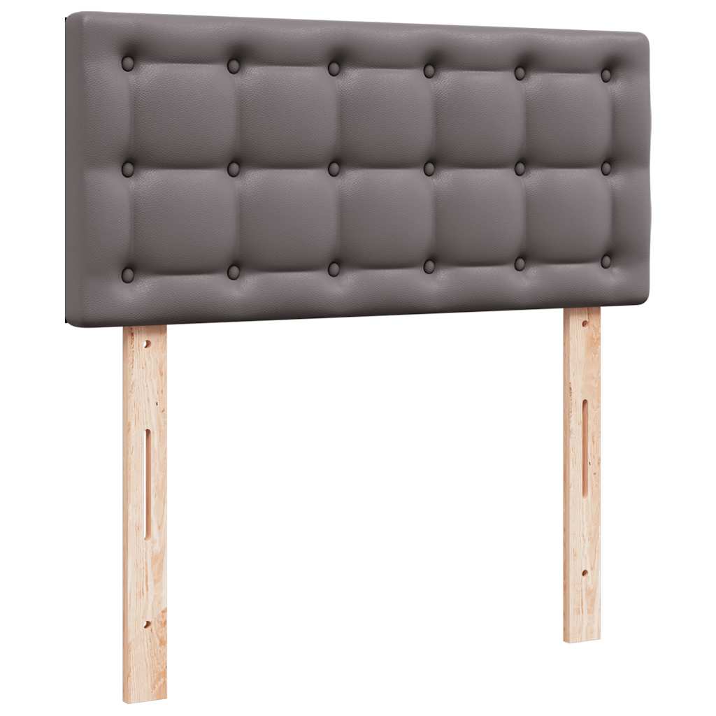 Ottoman-Bett mit Matratzen & LEDs Grau 100x200 cm Kunstleder