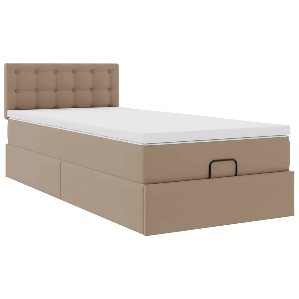 Ottoman-Bett mit Matratzen & LEDs 100x200cm Kunstleder