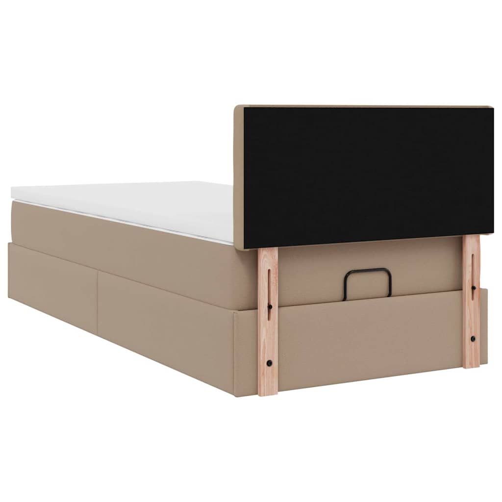 Ottoman-Bett mit Matratzen & LEDs 100x200cm Kunstleder