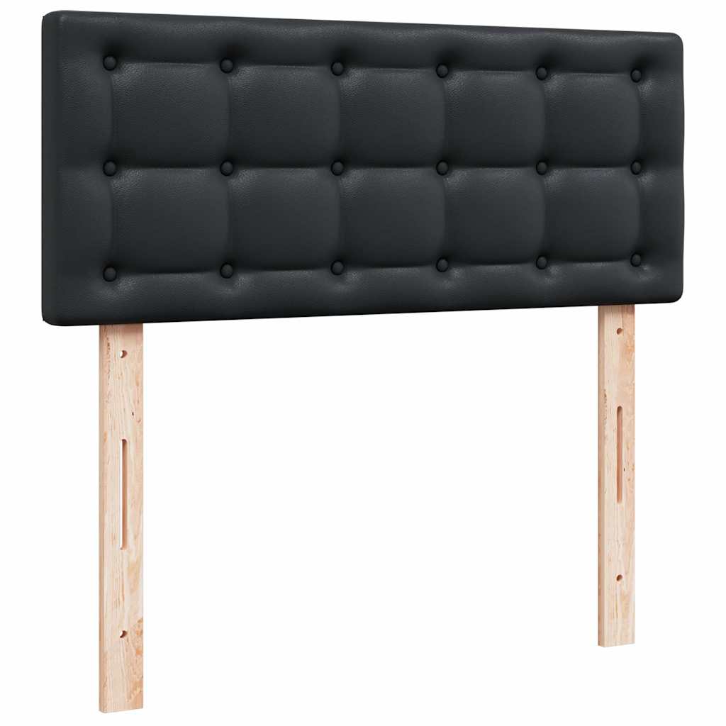 Ottoman-Bett mit Matratzen & LEDs Schwarz 120x190cm Kunstleder