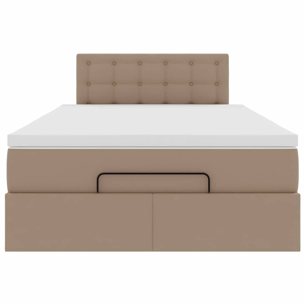 Ottoman-Bett mit Matratzen & LEDs Cappuccino-Braun 120x190cm