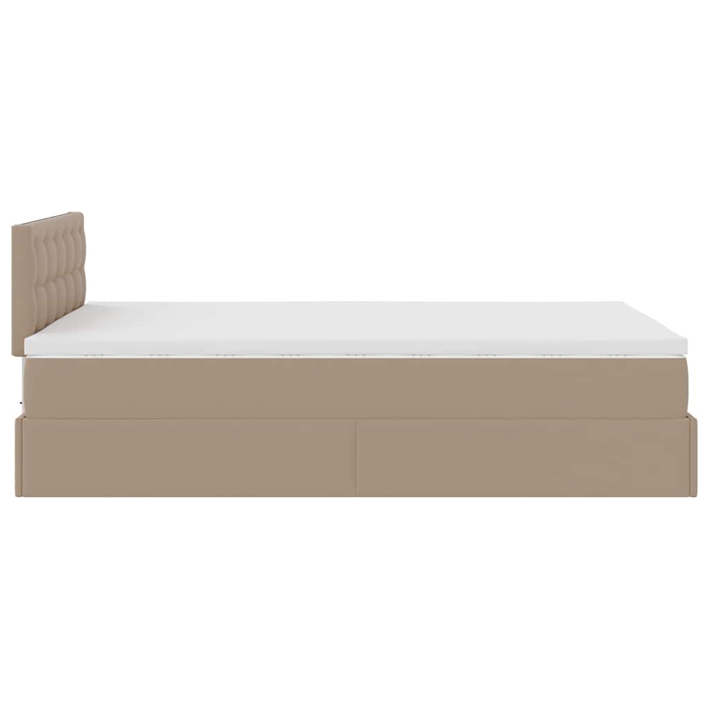 Ottoman-Bett mit Matratzen & LEDs Cappuccino-Braun 120x190cm