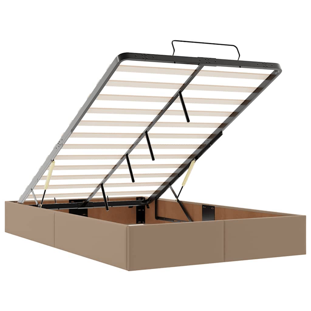 Ottoman-Bett mit Matratzen & LEDs Cappuccino-Braun 120x190cm