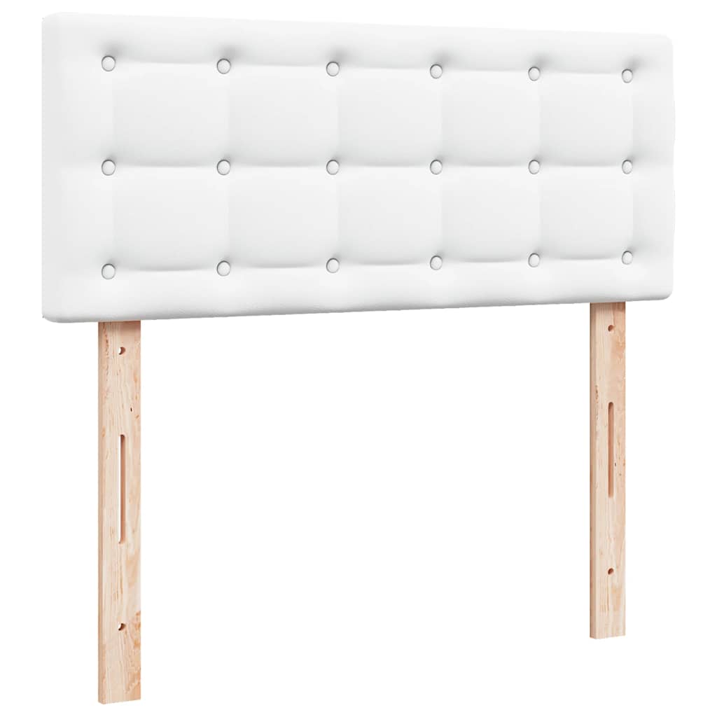 Ottoman-Bett mit Matratzen & LEDs Reinweiß 120x200cm Kunstleder