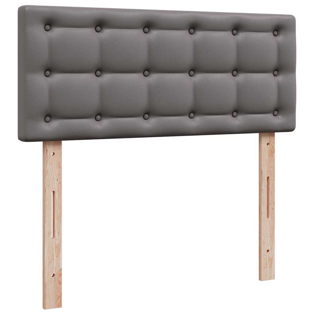 Ottoman-Bett mit Matratzen & LEDs Grau 120x200 cm Kunstleder