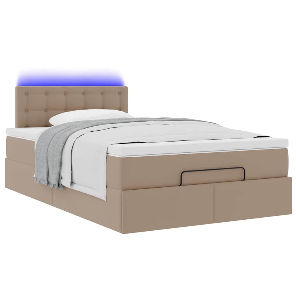 Ottoman-Bett mit Matratzen & LEDs 120x200cm Kunstleder