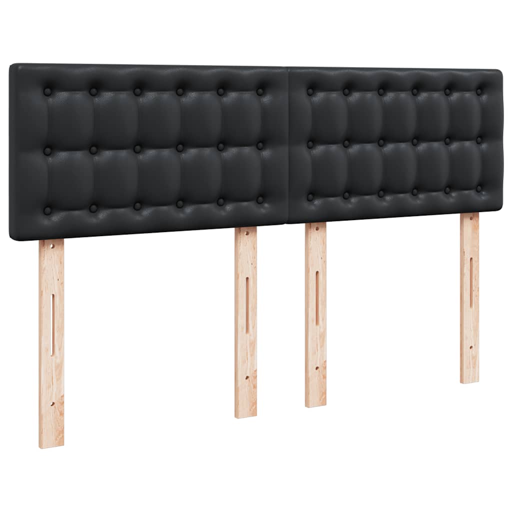Ottoman-Bett mit Matratzen & LEDs Schwarz 140x190 cm Kunstleder