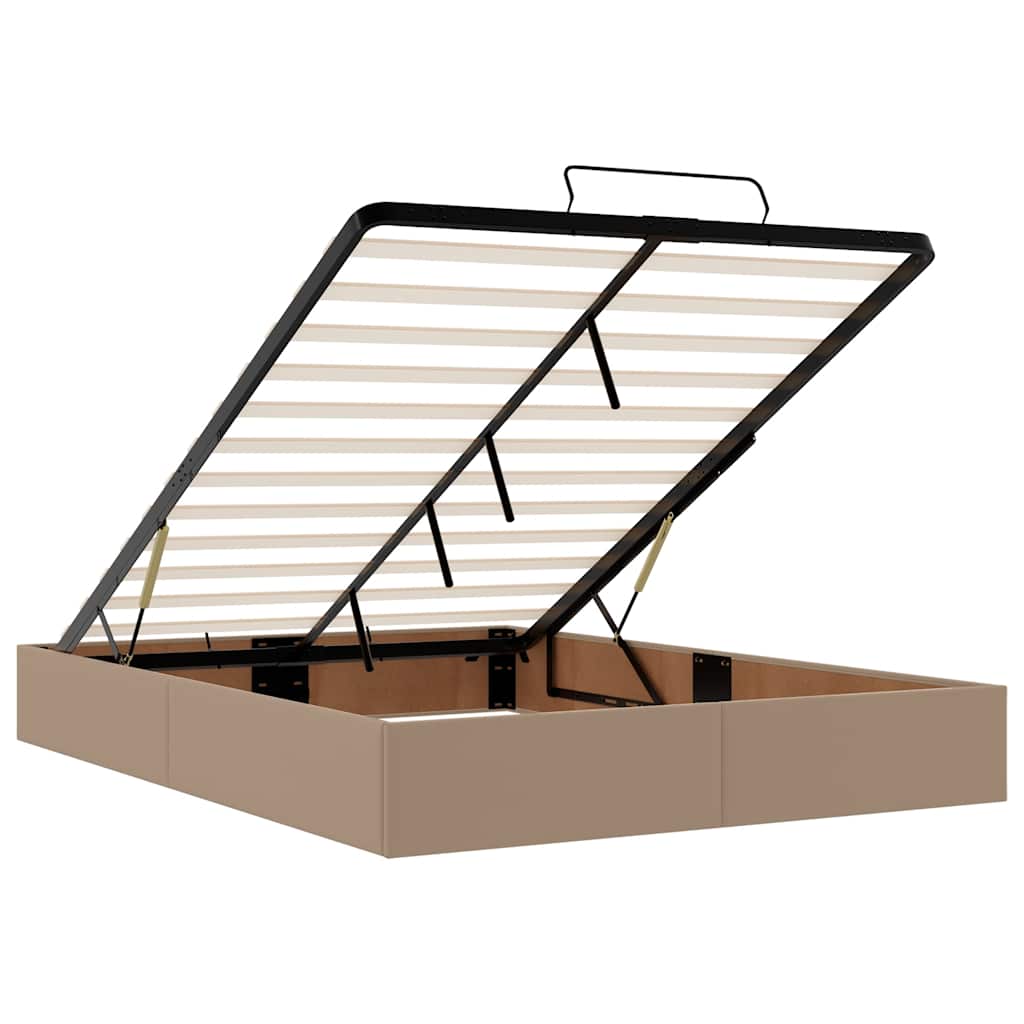 Ottoman-Bett mit Matratzen & LEDs Cappuccino-Braun 140x190cm