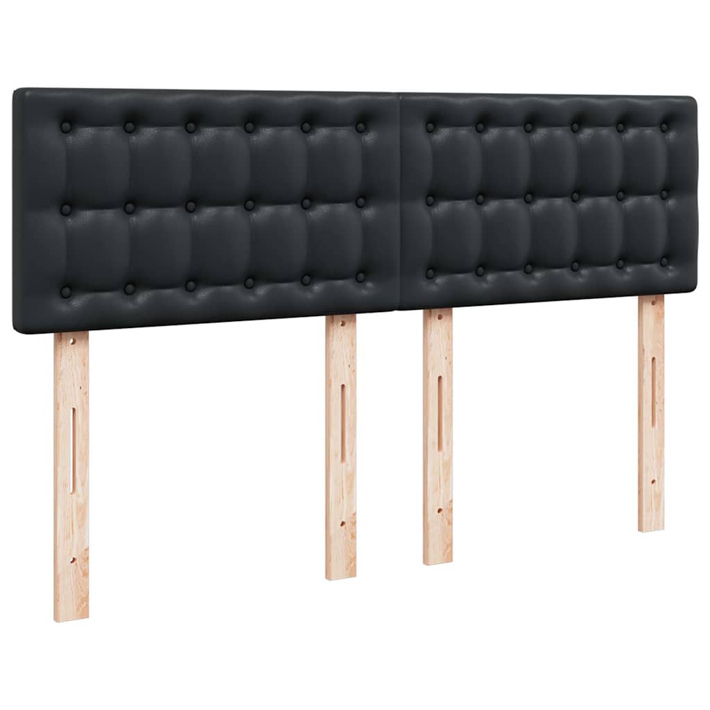 Ottoman-Bett mit Matratzen & LEDs Schwarz 140x200 cm Kunstleder