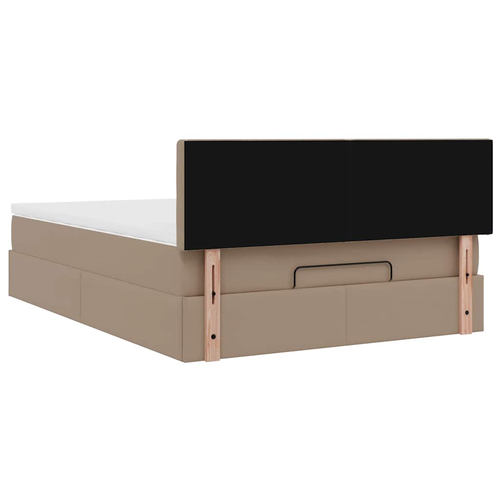 Ottoman-Bett mit Matratzen & LEDs Cappuccino-Braun 140x200cm