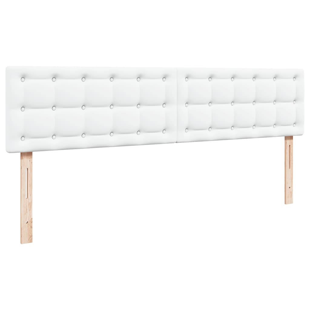Ottoman-Bett mit Matratzen & LEDs Reinweiß 160x200cm Kunstleder