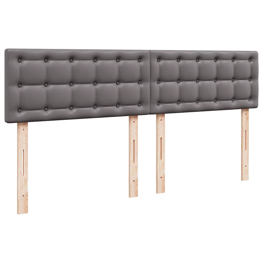 Ottoman-Bett mit Matratzen & LEDs Grau 160x200 cm Kunstleder