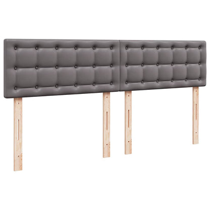 Ottoman-Bett mit Matratzen & LEDs Grau 160x200 cm Kunstleder