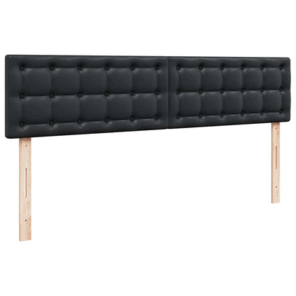 Ottoman-Bett mit Matratzen & LEDs Schwarz 180x200 cm Kunstleder