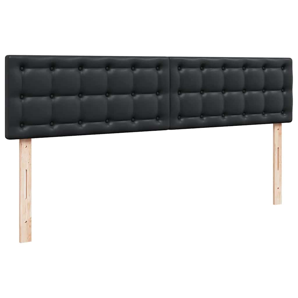 Ottoman-Bett mit Matratzen & LEDs Schwarz 180x200 cm Kunstleder