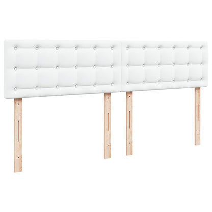 Ottoman-Bett mit Matratzen & LEDs Reinweiß 180x200cm Kunstleder