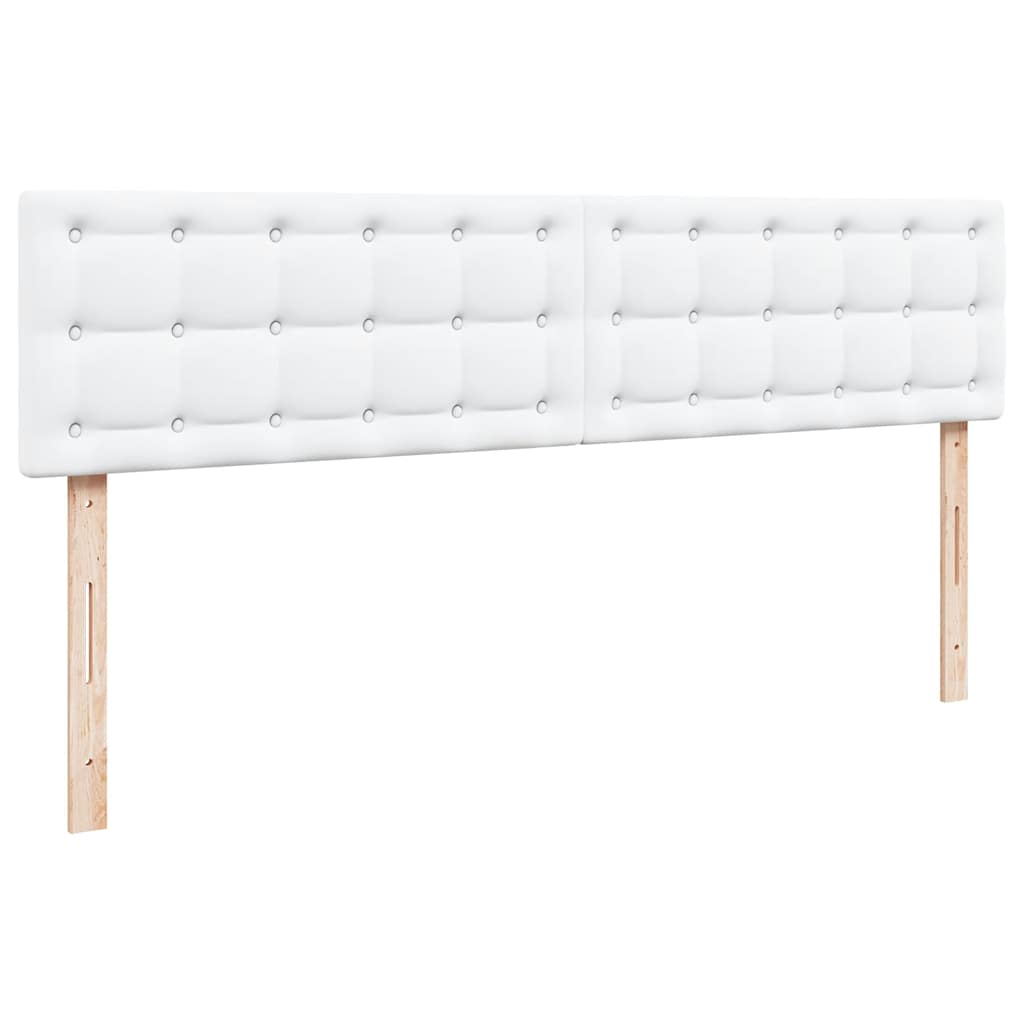 Ottoman-Bett mit Matratzen & LEDs Reinweiß 200x200cm Kunstleder