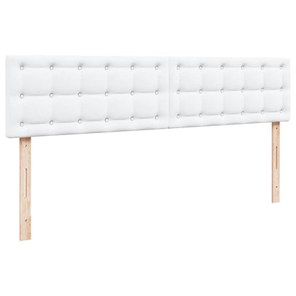 Ottoman-Bett mit Matratzen & LEDs Reinweiß 200x200cm Kunstleder